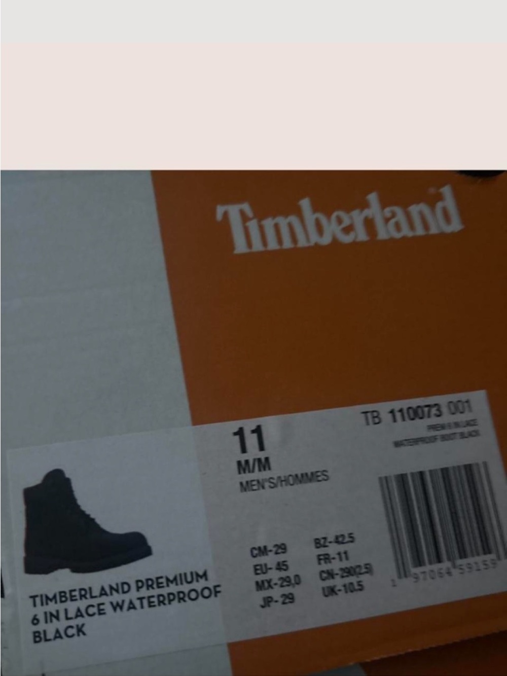Timberland Men's Black 6-In Lace Waterproof Boots - 11 M
